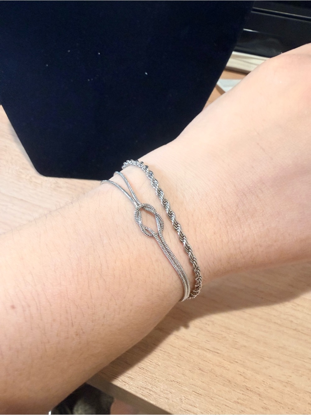 Silver Knot Accent Multi-Chain Bracelet - Women Jewelry